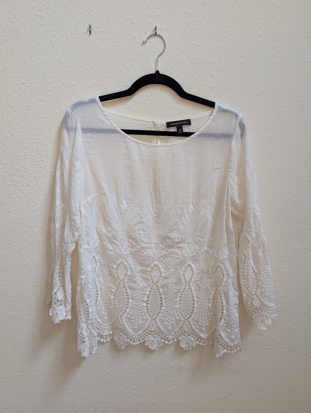 Banana Republic Silk Eyelet Lace Blouse